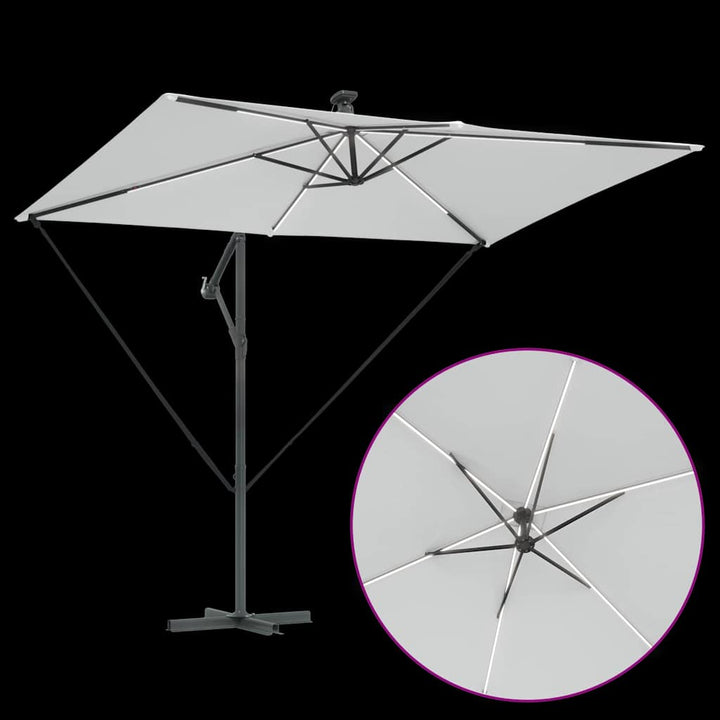 Parasol Sandfarvet 294 x 200 x 270 cm Polyester og Aluminium