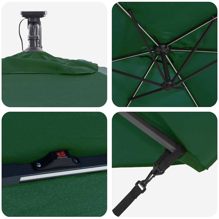Parasol 294 x 200 x 270 cm Polyester og Aluminium Grøn