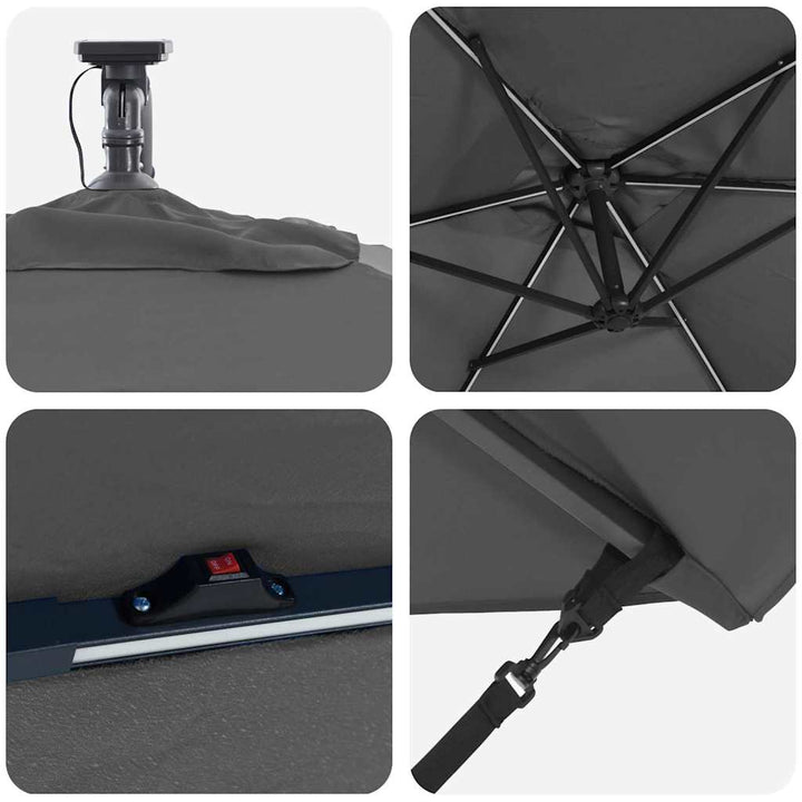 Parasol Antracit 294 x 200 x 270 cm Polyester og Aluminium
