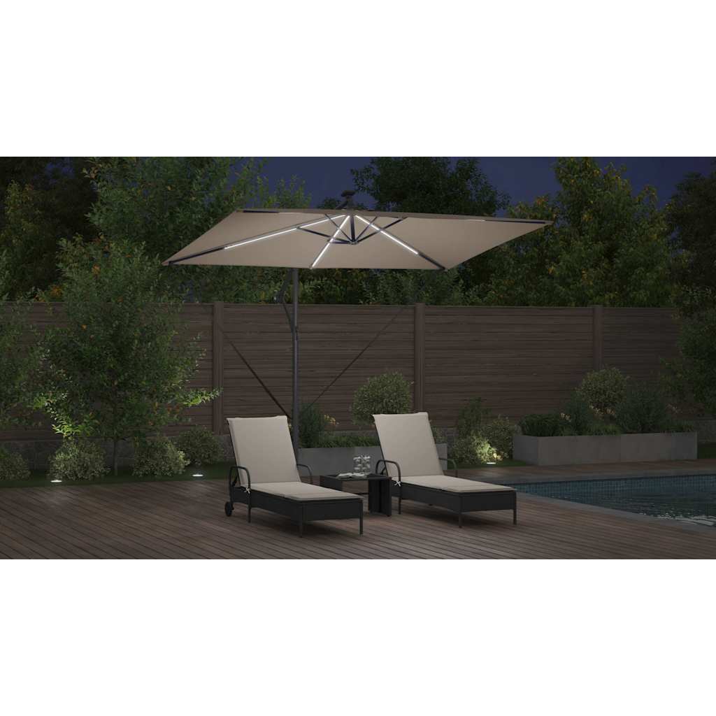 Parasol Gråbrun 294 x 200 x 270 cm Polyester og Aluminium
