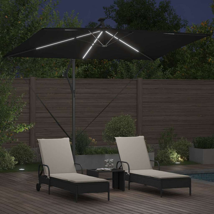 Parasol Sort 294 x 200 x 270 cm Polyester og Aluminium