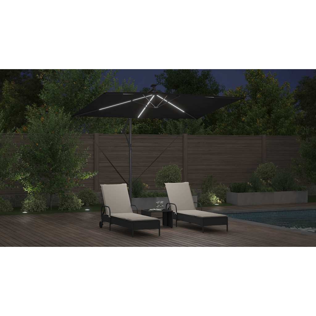Parasol Sort 294 x 200 x 270 cm Polyester og Aluminium