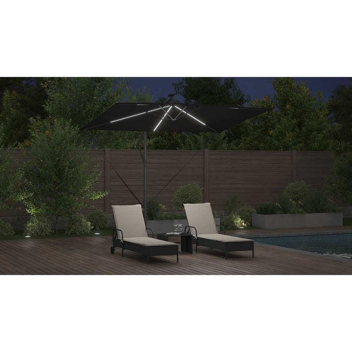 Parasol Sort 294 x 200 x 270 cm Polyester og Aluminium