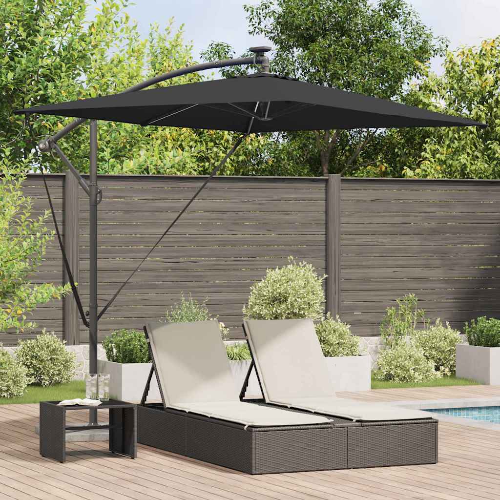 Parasol Sort 294 x 200 x 270 cm Polyester og Aluminium