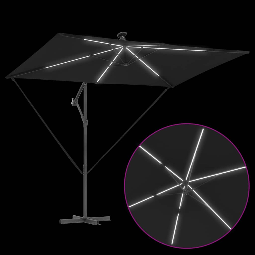 Parasol Sort 294 x 200 x 270 cm Polyester og Aluminium