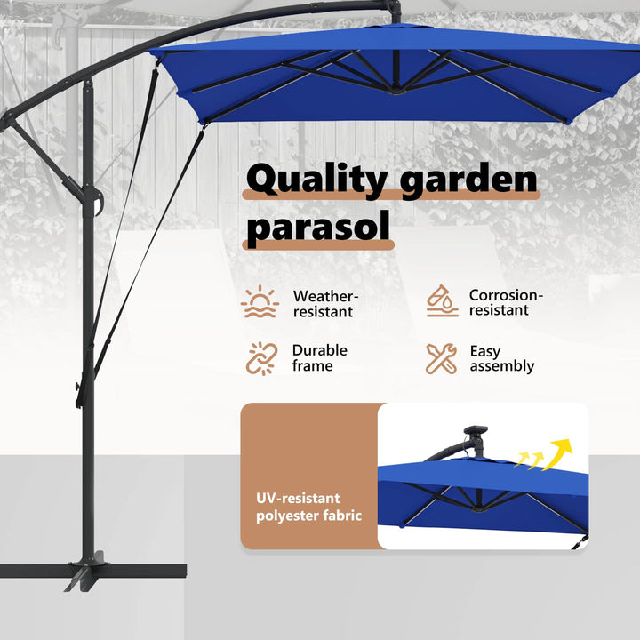 Parasol 294 x 200 x 270 cm Polyester og Aluminium Azurblå