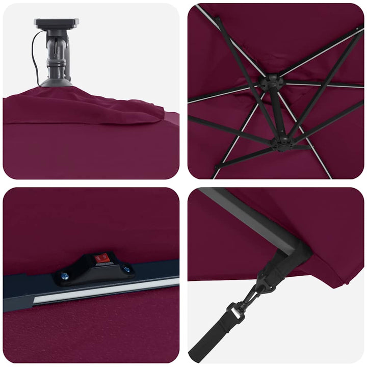 Parasol Bordeaux Rød 294 x 200 x 270 cm Polyester og Aluminium