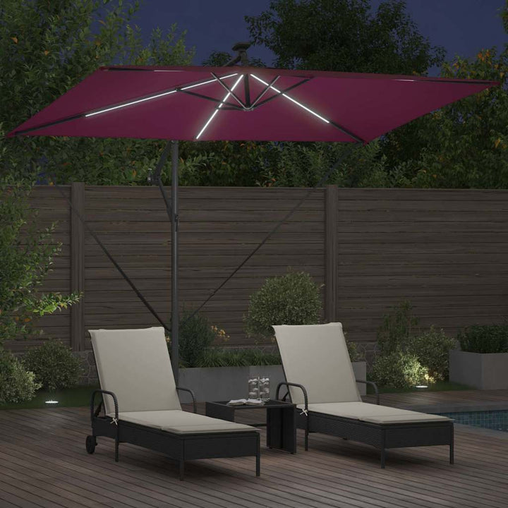 Parasol Bordeaux Rød 294 x 200 x 270 cm Polyester og Aluminium