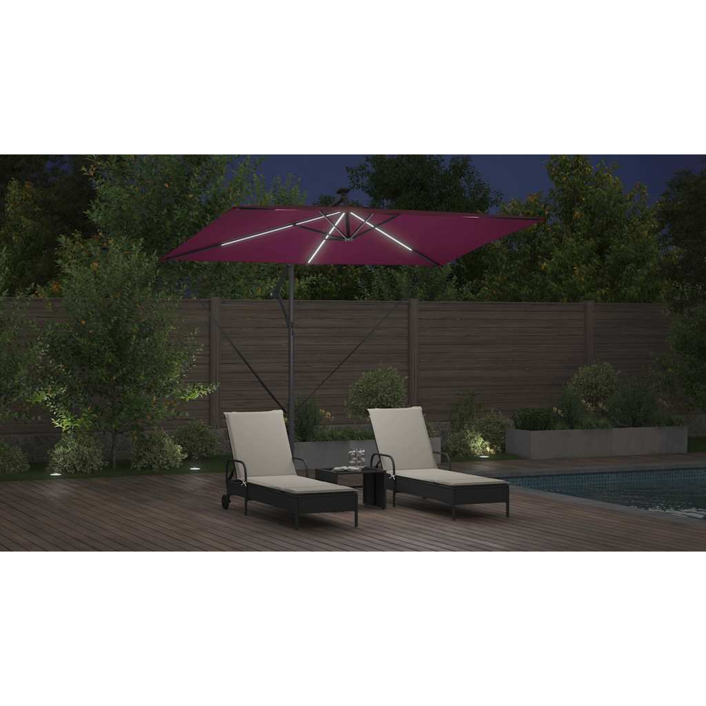 Parasol Bordeaux Rød 294 x 200 x 270 cm Polyester og Aluminium
