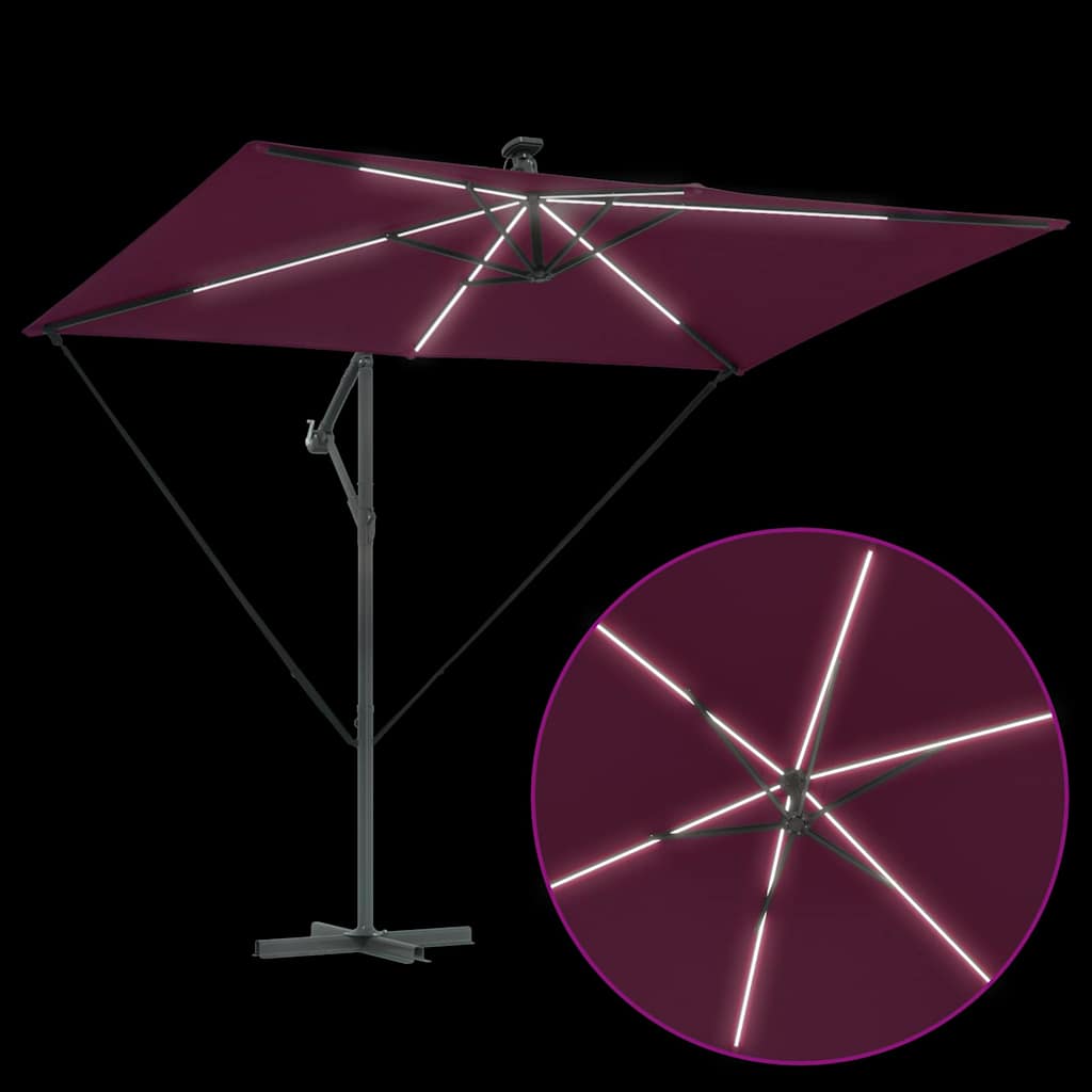 Parasol Bordeaux Rød 294 x 200 x 270 cm Polyester og Aluminium