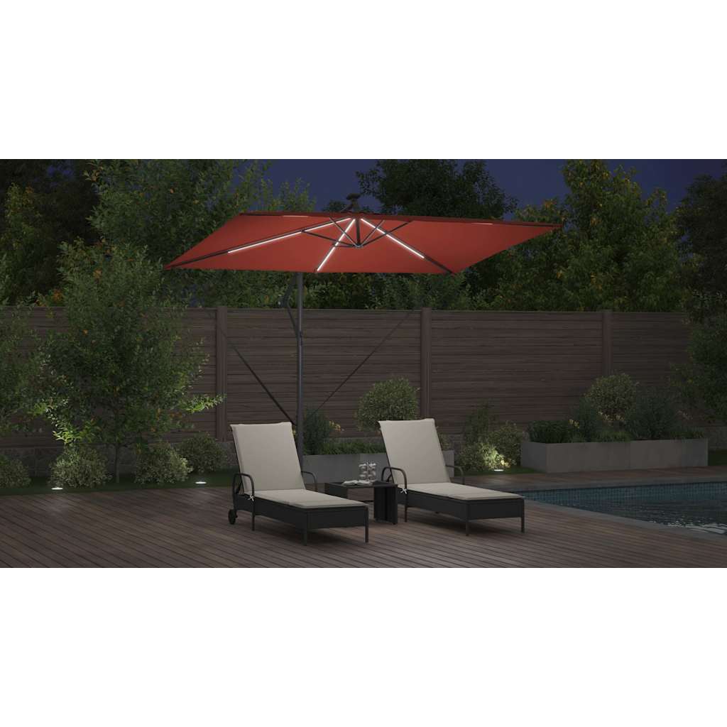 Parasol Terrakotta 294 x 200 x 270 cm Polyester og Aluminium