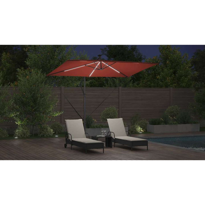 Parasol Terrakotta 294 x 200 x 270 cm Polyester og Aluminium