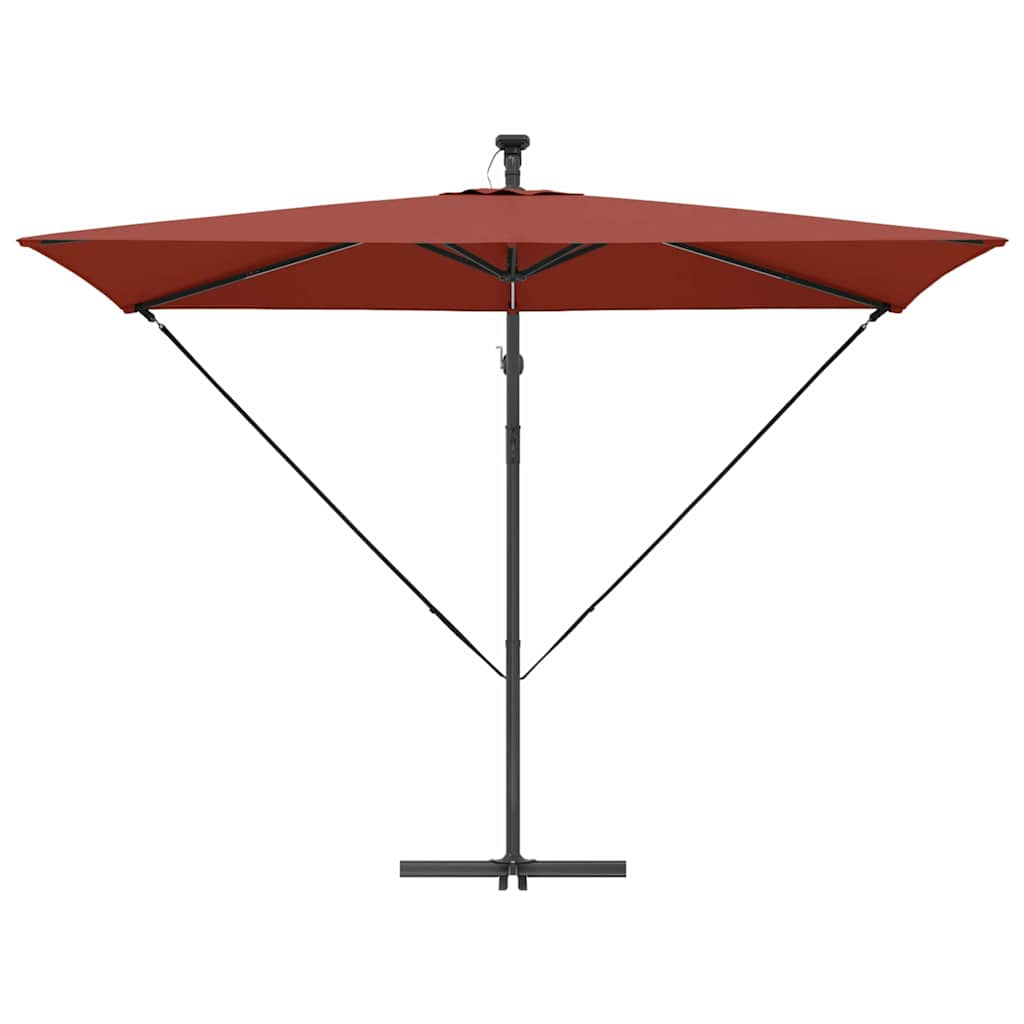 Parasol Terrakotta 294 x 200 x 270 cm Polyester og Aluminium