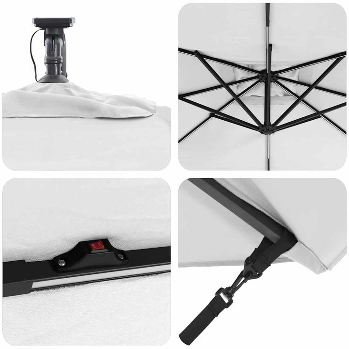 Parasol Sandfarvet 249 x 249 x 250 cm Polyester og Aluminium