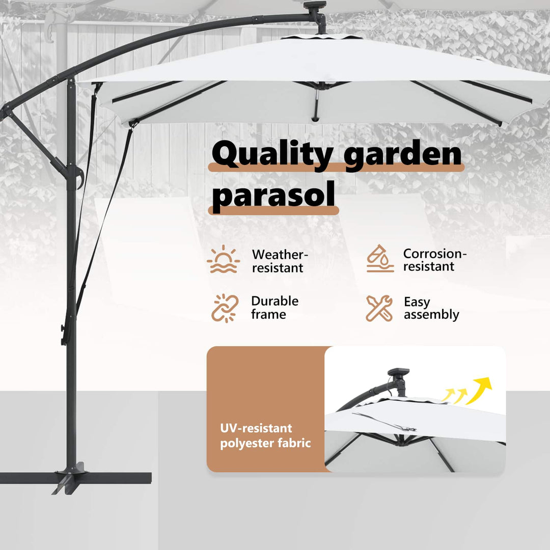Parasol Sandfarvet 249 x 249 x 250 cm Polyester og Aluminium