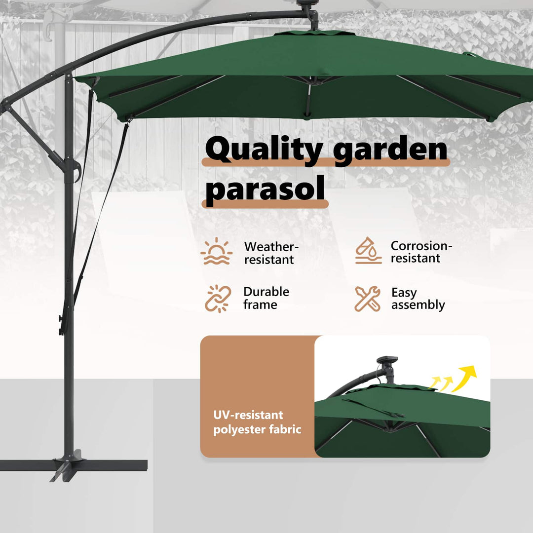 Parasol Grøn 249 x 249 x 250 cm Polyester og Aluminium