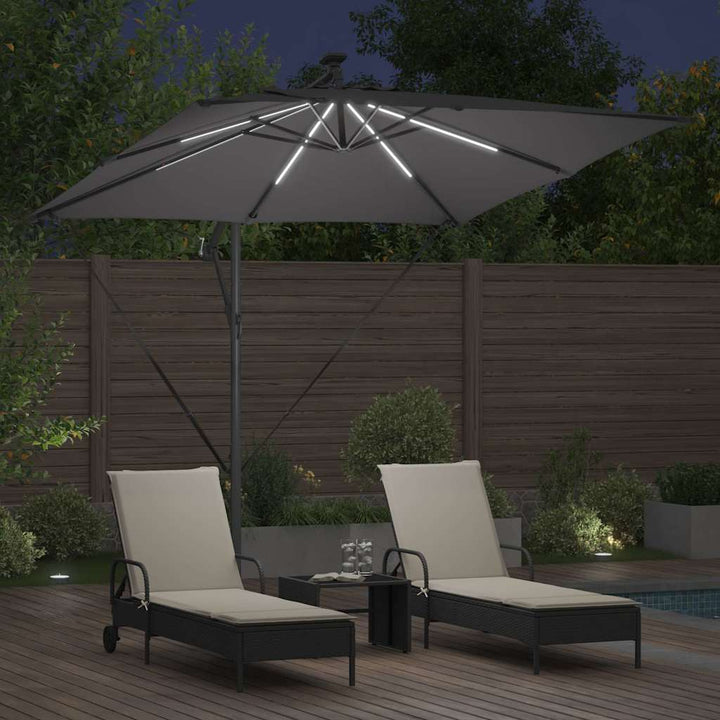 Parasol Antracit 249 x 249 x 250 cm Polyester og Aluminium