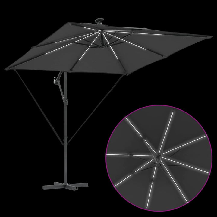 Parasol Antracit 249 x 249 x 250 cm Polyester og Aluminium