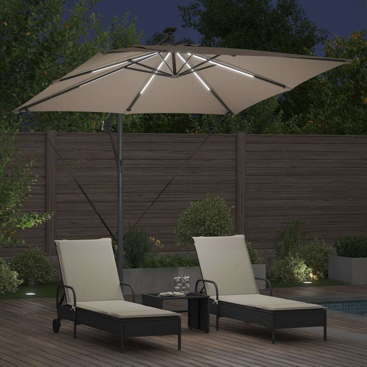 Parasol Gråbrun 249 x 249 x 250 cm Polyester og Aluminium