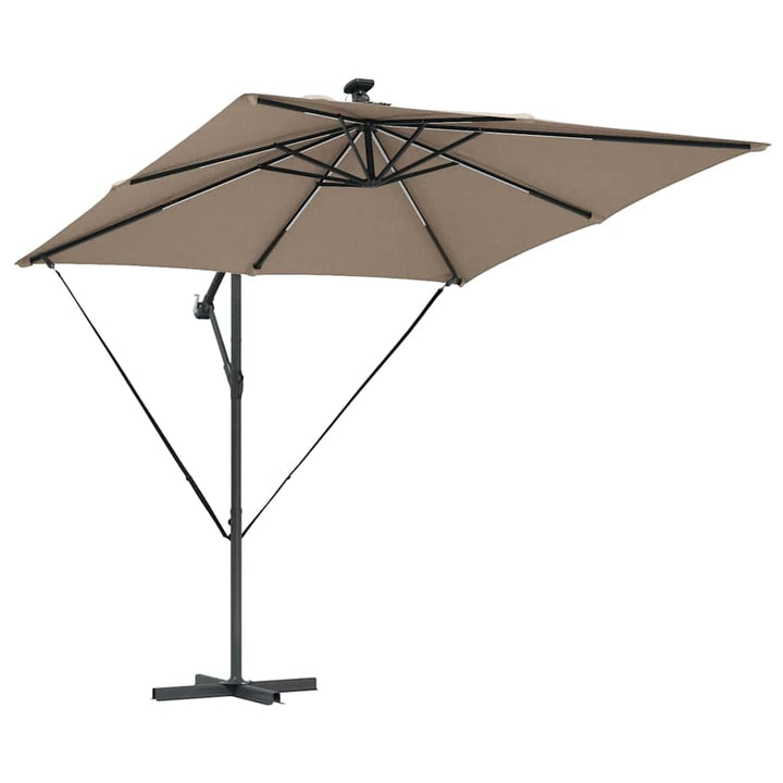 Parasol Gråbrun 249 x 249 x 250 cm Polyester og Aluminium
