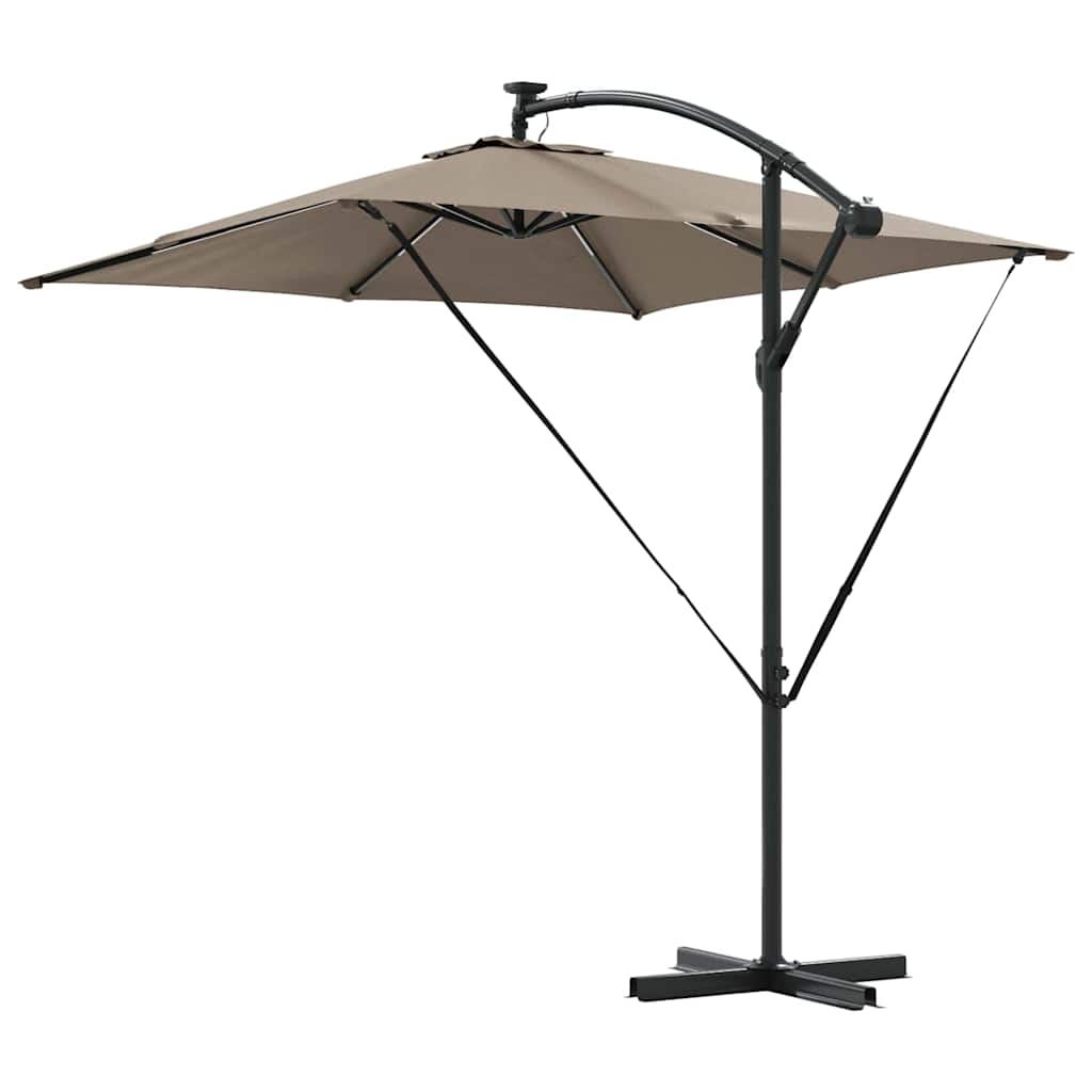 Parasol Gråbrun 249 x 249 x 250 cm Polyester og Aluminium