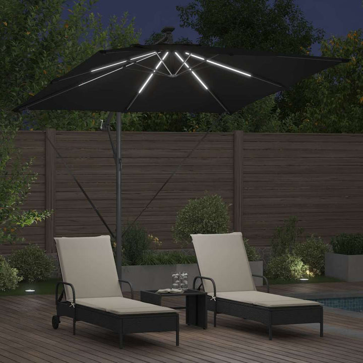 Parasol Sort 249 x 249 x 250 cm Polyester og Aluminium