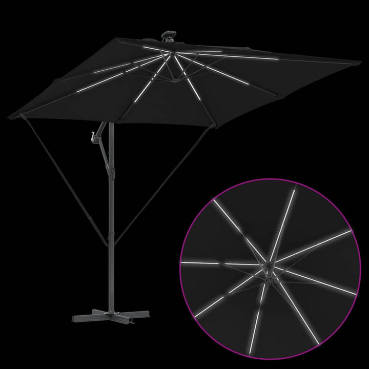 Parasol Sort 249 x 249 x 250 cm Polyester og Aluminium