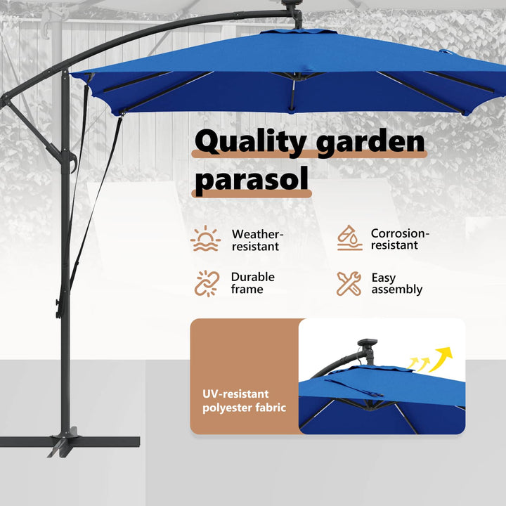 Parasol 249 x 249 x 250 cm Polyester og Aluminium Azurblå
