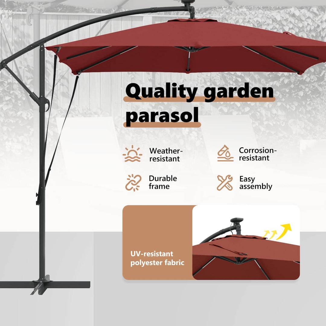 Parasol Terrakotta 249 x 249 x 250 cm Polyester og Aluminium