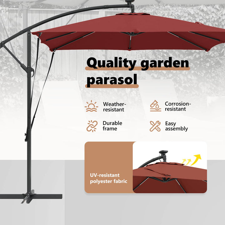 Parasol Terrakotta 249 x 249 x 250 cm Polyester og Aluminium