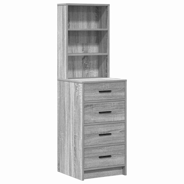 Klædeskab med skuffe Lysegrå 78.5 x 41 x 135 cm Konstrueret træ