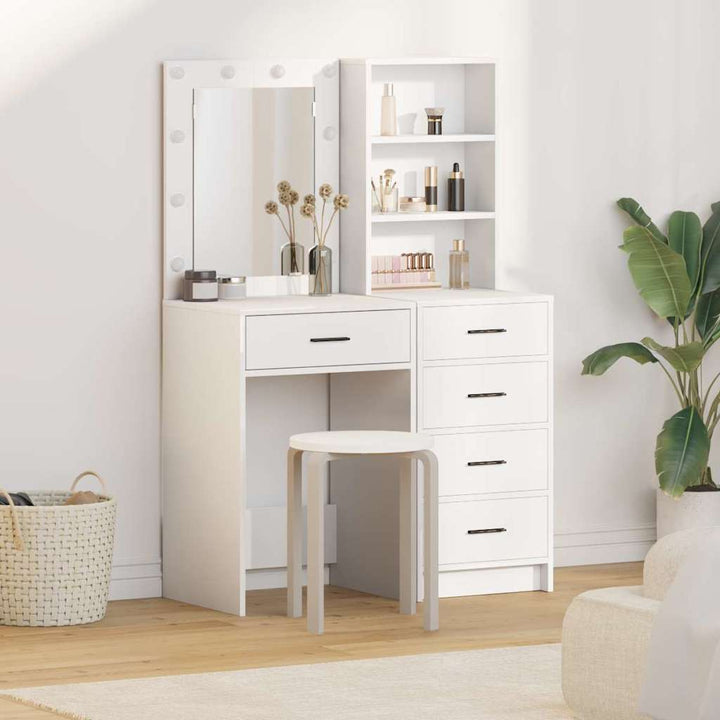 Klædeskab 2 stk. Hvid 50 x 41 x 135 cm Konstrueret træ
