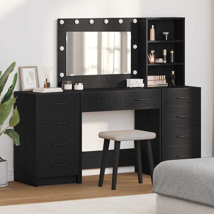 Klædeskab 3 stk. Sort eg 78,5 x 41 x 135 cm Konstrueret træ