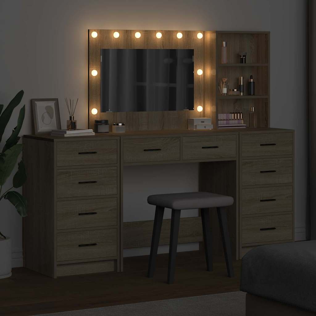 Klædeskab 3 stk. Sonoma eg 78,5 x 41 x 135 cm Konstrueret træ