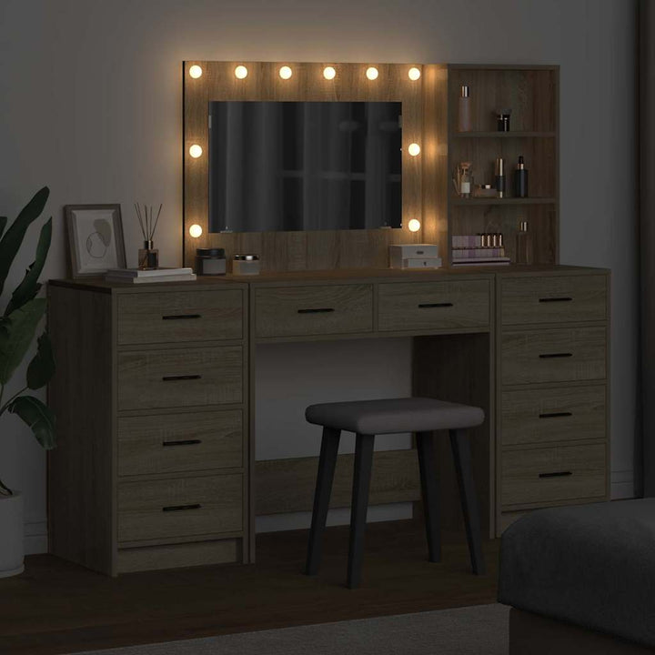Klædeskab 3 stk. Sonoma eg 78,5 x 41 x 135 cm Konstrueret træ