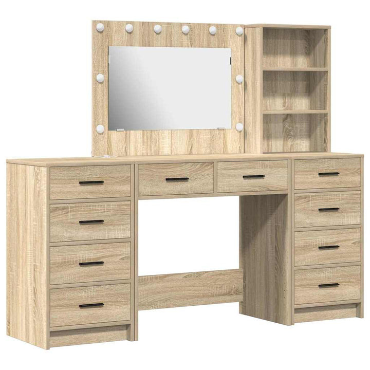 Klædeskab 3 stk. Sonoma eg 78,5 x 41 x 135 cm Konstrueret træ
