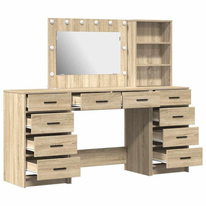 Klædeskab 3 stk. Sonoma eg 78,5 x 41 x 135 cm Konstrueret træ
