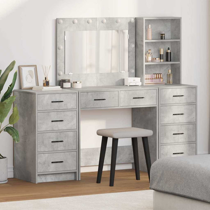 Klædeskab 3 stk. Beton Grå 78,5 x 41 x 135 cm Konstrueret træ
