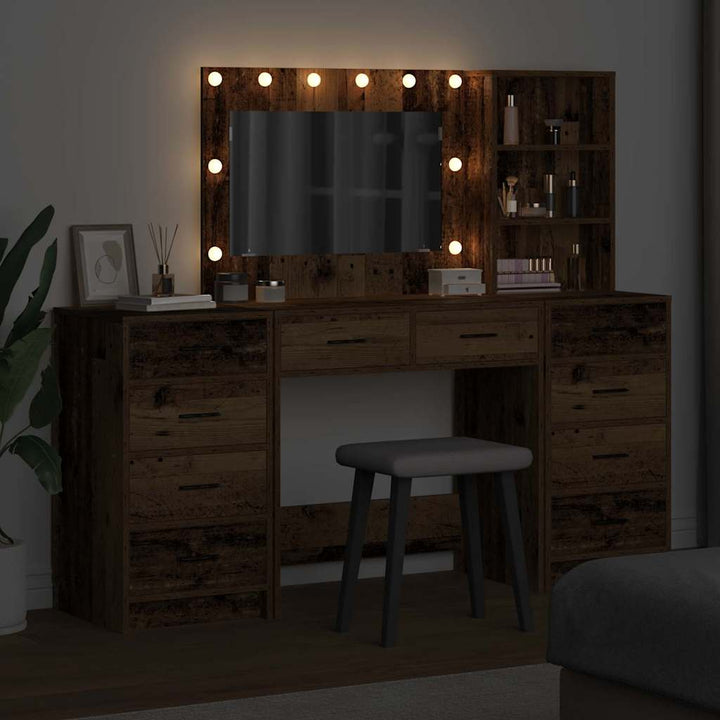 Klædeskab 3 stk. Gammelt træ 78,5 x 41 x 135 cm Konstrueret træ