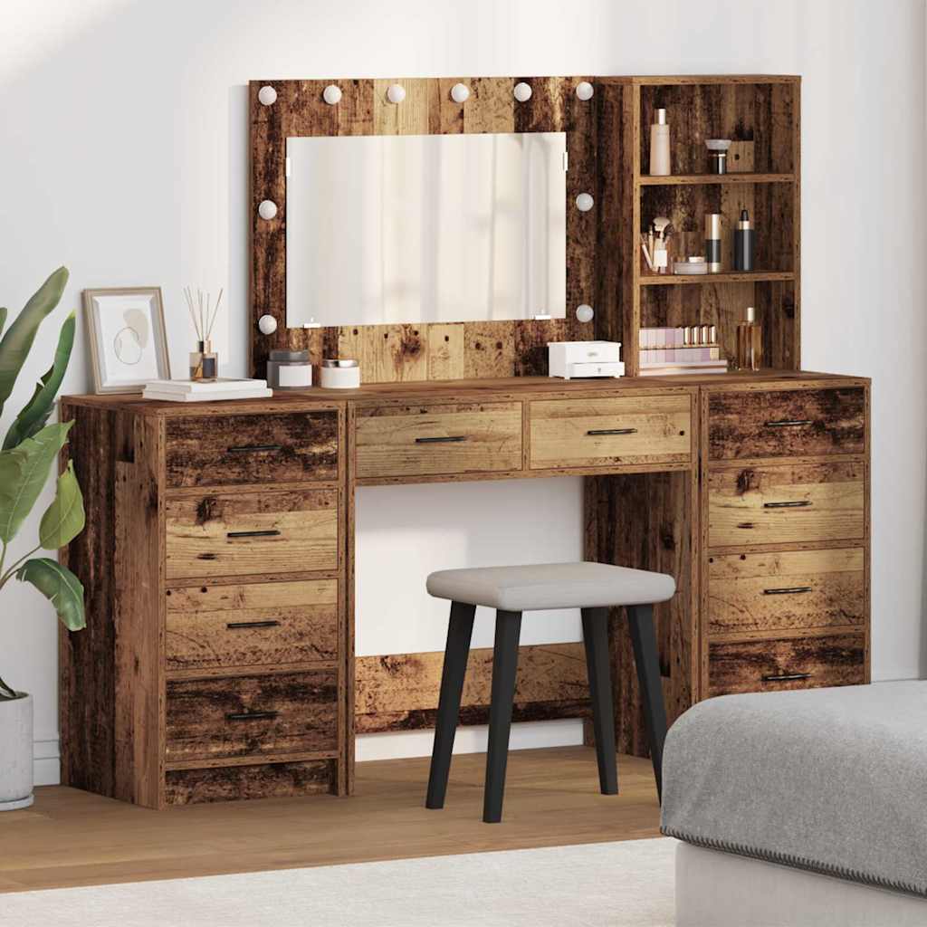 Klædeskab 3 stk. Gammelt træ 78,5 x 41 x 135 cm Konstrueret træ