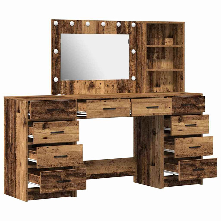 Klædeskab 3 stk. Gammelt træ 78,5 x 41 x 135 cm Konstrueret træ