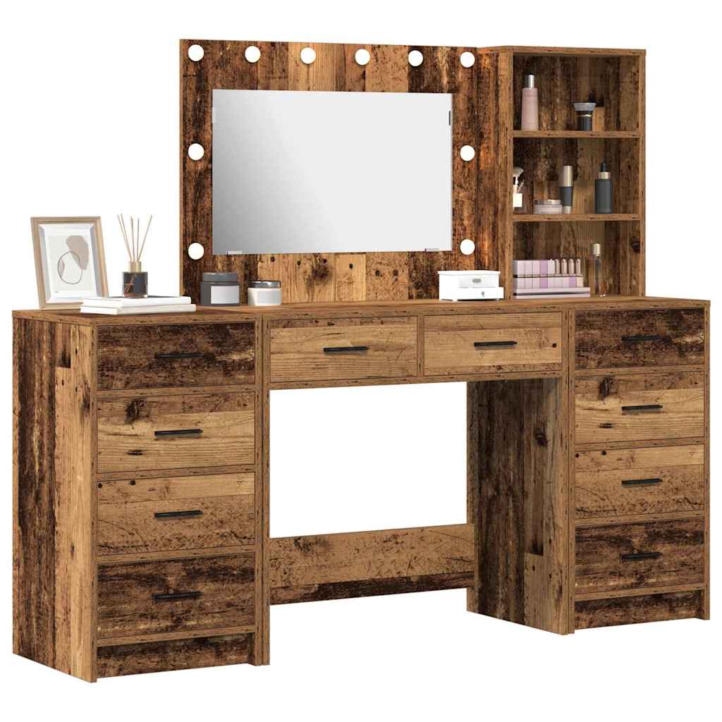 Klædeskab 3 stk. Gammelt træ 78,5 x 41 x 135 cm Konstrueret træ