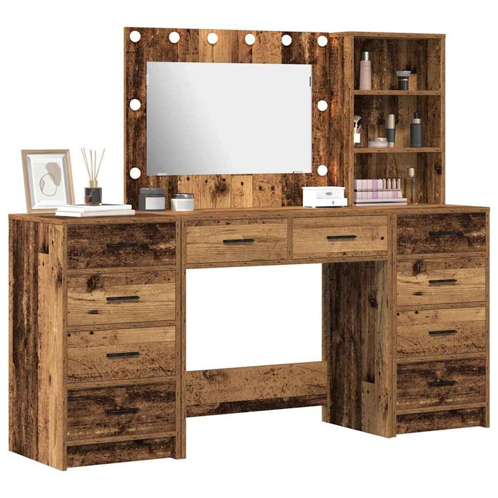 Klædeskab 3 stk. Gammelt træ 78,5 x 41 x 135 cm Konstrueret træ