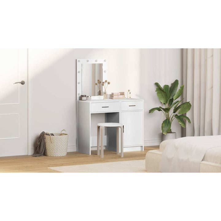 Klædeskab med dør 2 pcs Hvid 50 x 41 x 135 cm Konstrueret træ