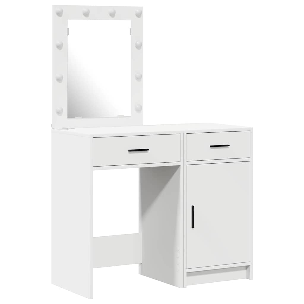 Klædeskab med dør 2 pcs Hvid 50 x 41 x 135 cm Konstrueret træ