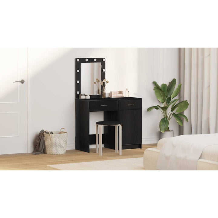 Klædeskab med dør 2 pcs Sort 50 x 41 x 135 cm Konstrueret træ