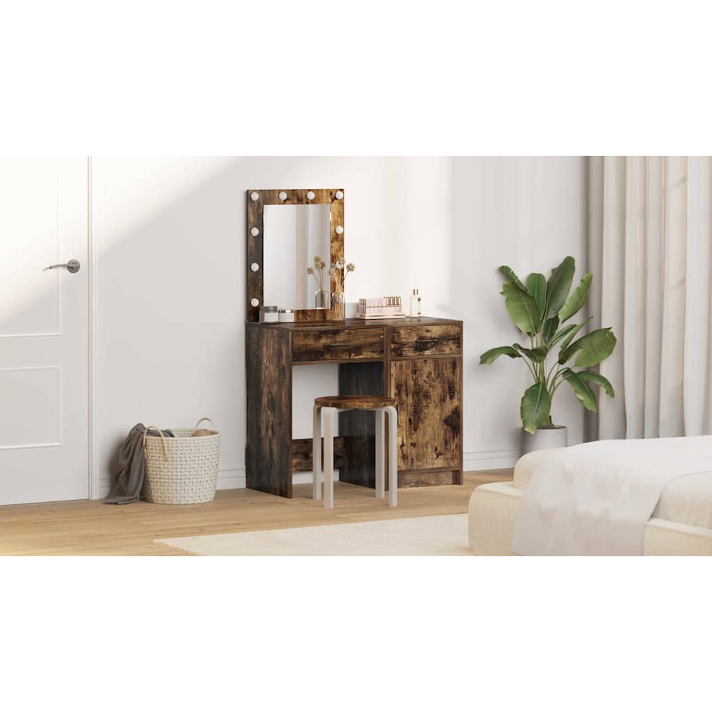 Klædeskab med dør 2 pcs Brun 50 x 41 x 135 cm Konstrueret træ