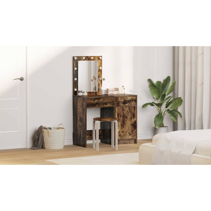 Klædeskab med dør 2 pcs Brun 50 x 41 x 135 cm Konstrueret træ