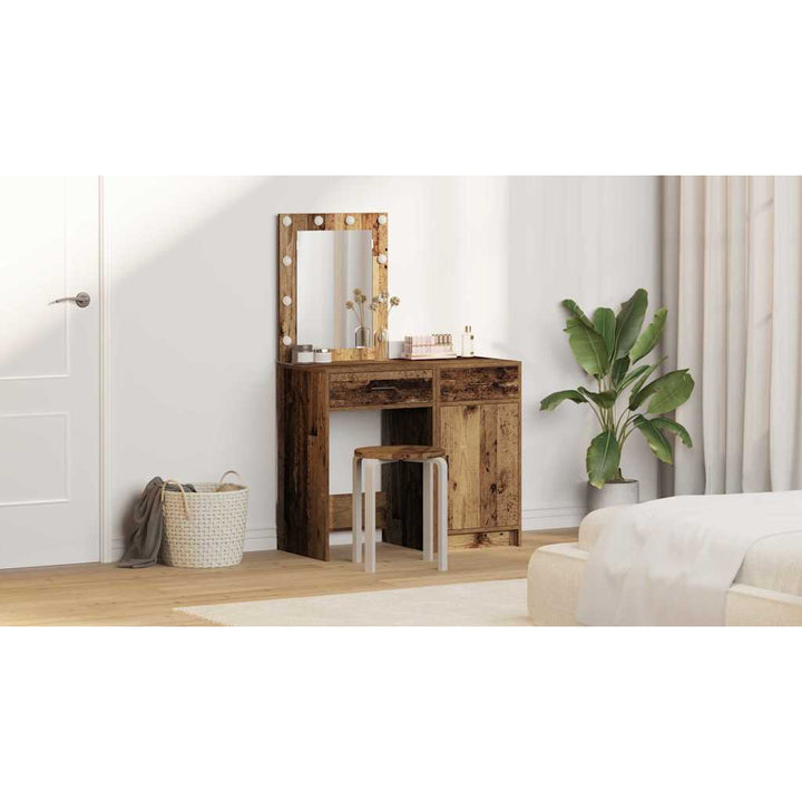Klædeskab med dør 2 pcs Brun 50 x 41 x 135 cm Konstrueret træ