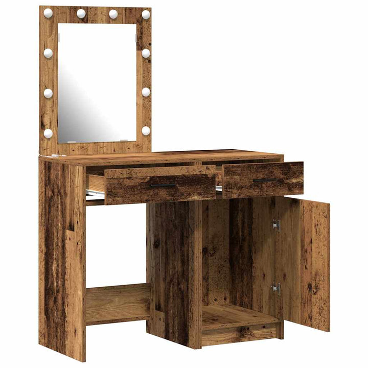 Klædeskab med dør 2 pcs Brun 50 x 41 x 135 cm Konstrueret træ